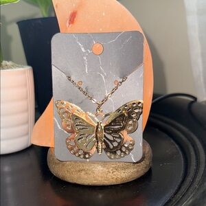 Gold Butterfly Pendant Necklace